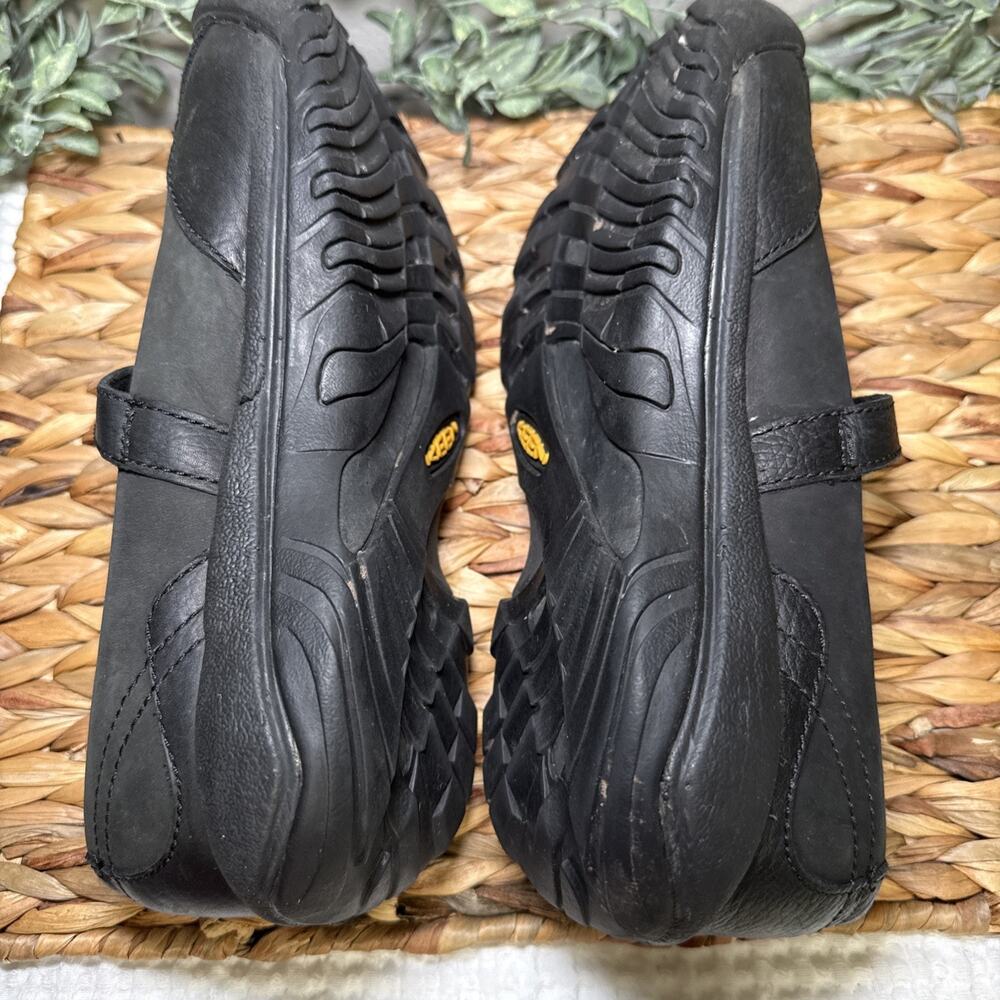 Keen Womens Black Leather Strap Clog Mary Jane Shoes Sz US 9 EU 39.5 Comfort - Picture 8 of 13
